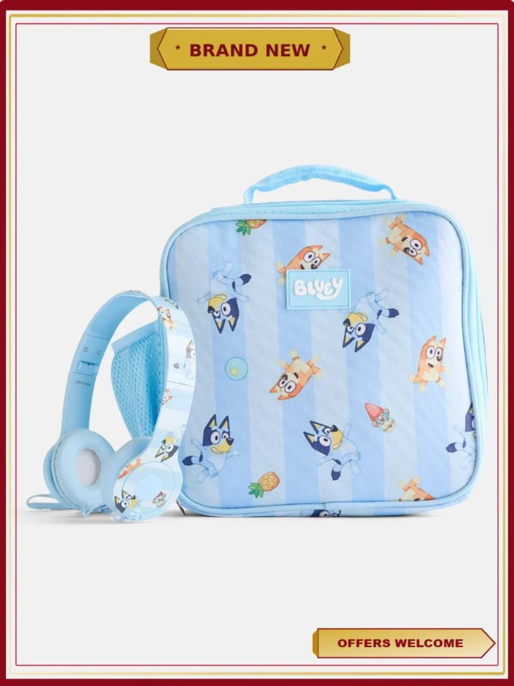 Bluey Backpack with Lunch Bag and Headphones Set